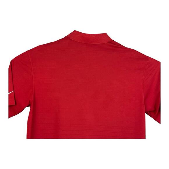 Nike Golf Polo Shirt Mens L Red Dri Fit Performance Golf Embroidered Sleeve Logo - Picture 7 of 14